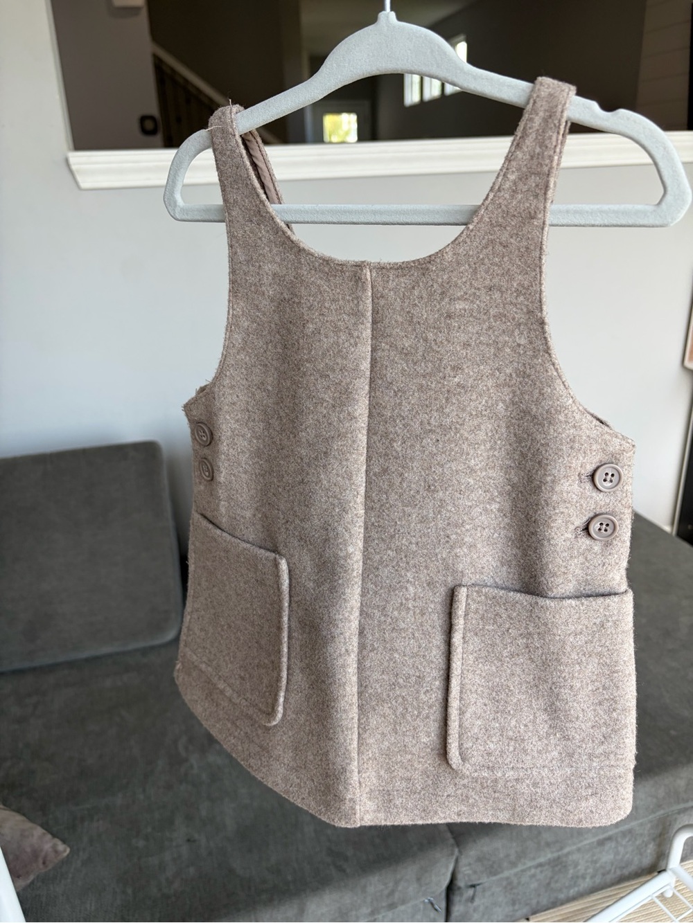 Zara Fall Baby Jumper Dress in Taupe